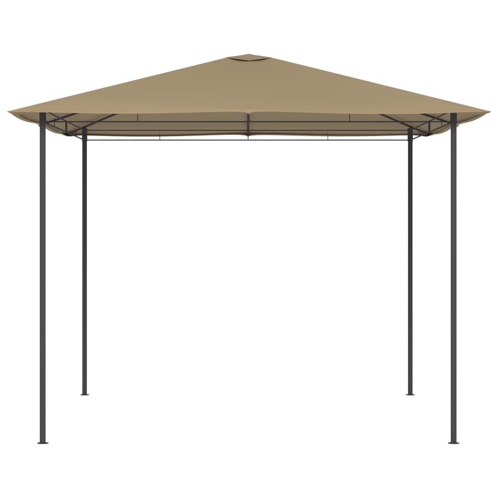 Gazebo 3x3x2,6 m 160 g/m² cinzento-acastanhado