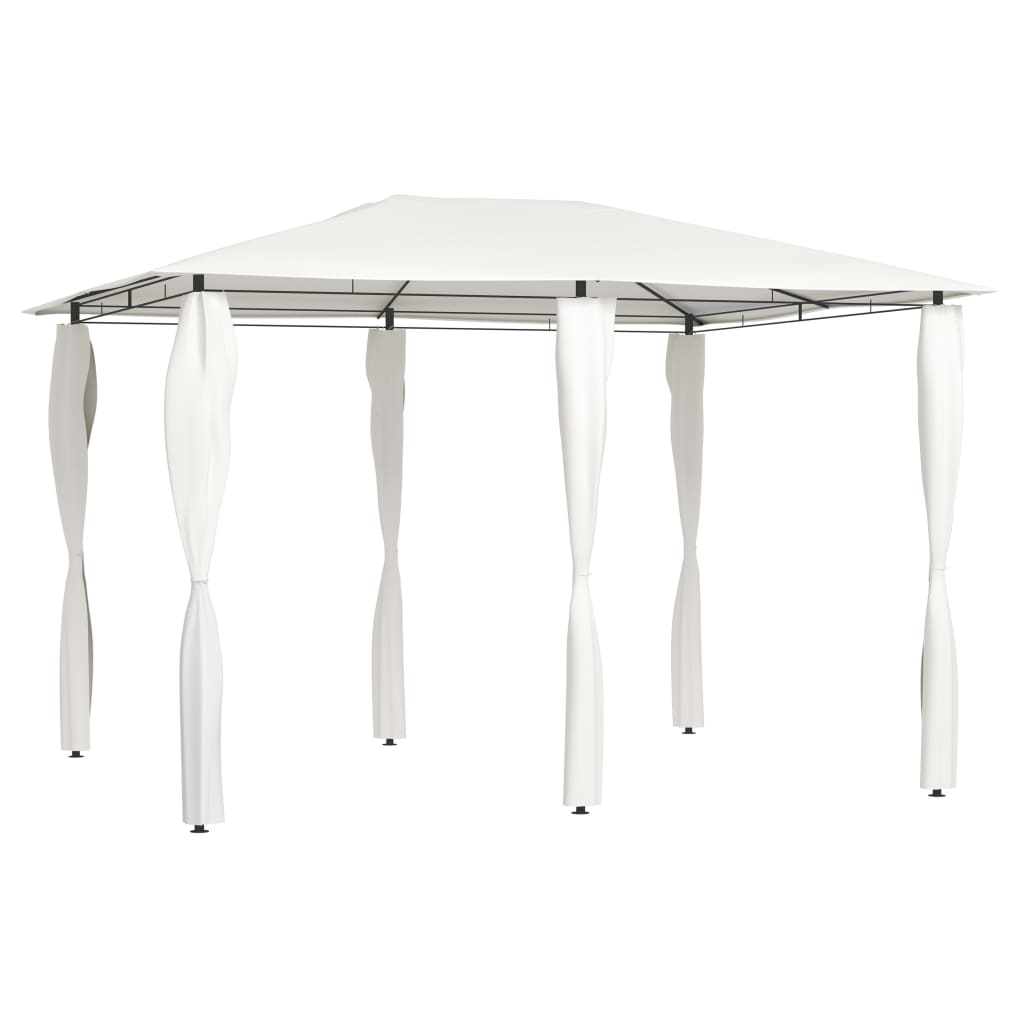 Gazebo 3x4x2,6 m com capas para postes 160 g/m² cor creme