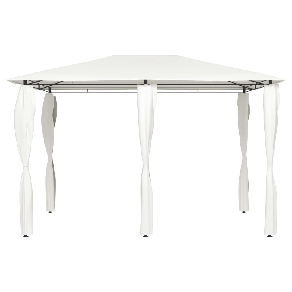 Gazebo 3x4x2,6 m com capas para postes 160 g/m² cor creme