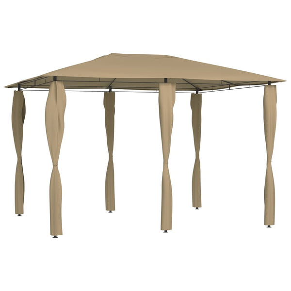 Gazebo 3x4x2,6m + capas para postes 160 g/m² cinza-acastanhado