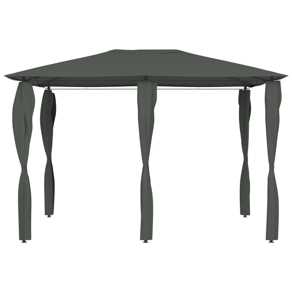 Gazebo 3x4x2,6 m com capas para postes 160 g/m² antracite