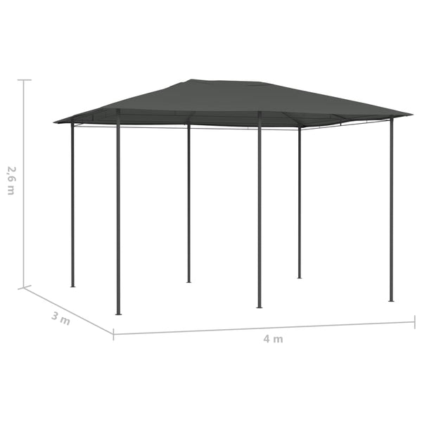 Gazebo 3x4x2,6 m 160 g/m² antracite