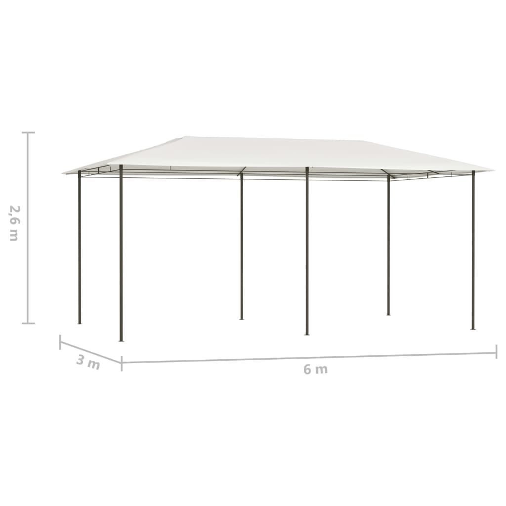 Gazebo 2,98x5,3x2,59 m 160 g/m² cor creme