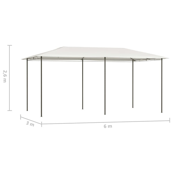 Gazebo 2,98x5,3x2,59 m 160 g/m² cor creme