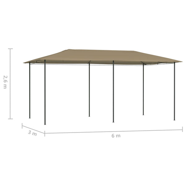 Gazebo 2,98x5,3x2,59 m 160 g/m² cinzento-acastanhado