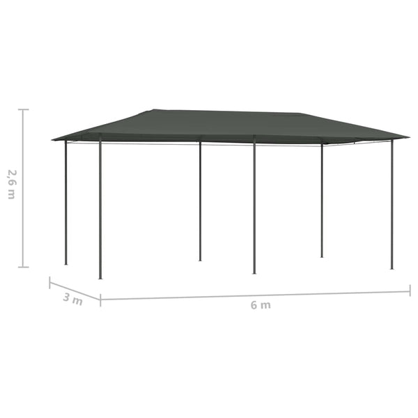 Gazebo 2,98x5,3x2,59 m 160 g/m² antracite