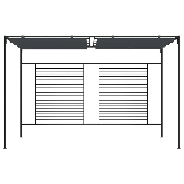 Gazebo com toldo retrátil 4x3x2,3 m 180 g/m² antracite