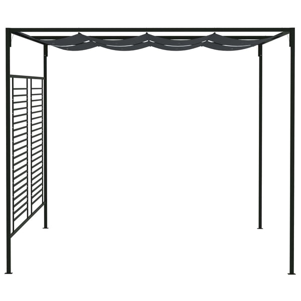 Gazebo com toldo retrátil 4x3x2,3 m 180 g/m² antracite