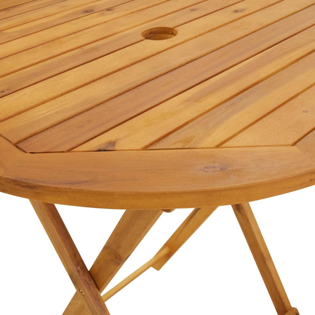 Mesa de jardim dobrável 70 cm madeira de acácia maciça