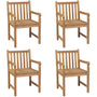 Cadeiras de exterior 4 pcs madeira de teca maciça