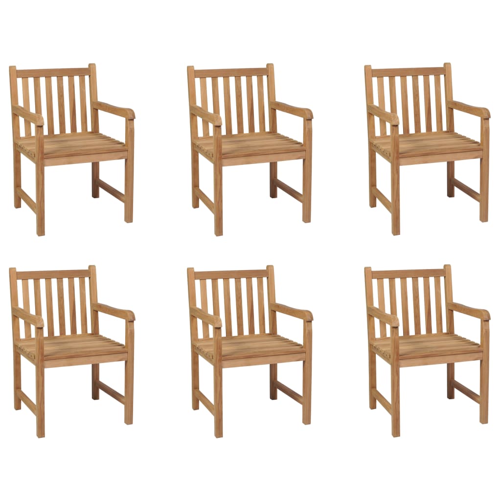 Cadeiras de exterior 6 pcs madeira de teca maciça