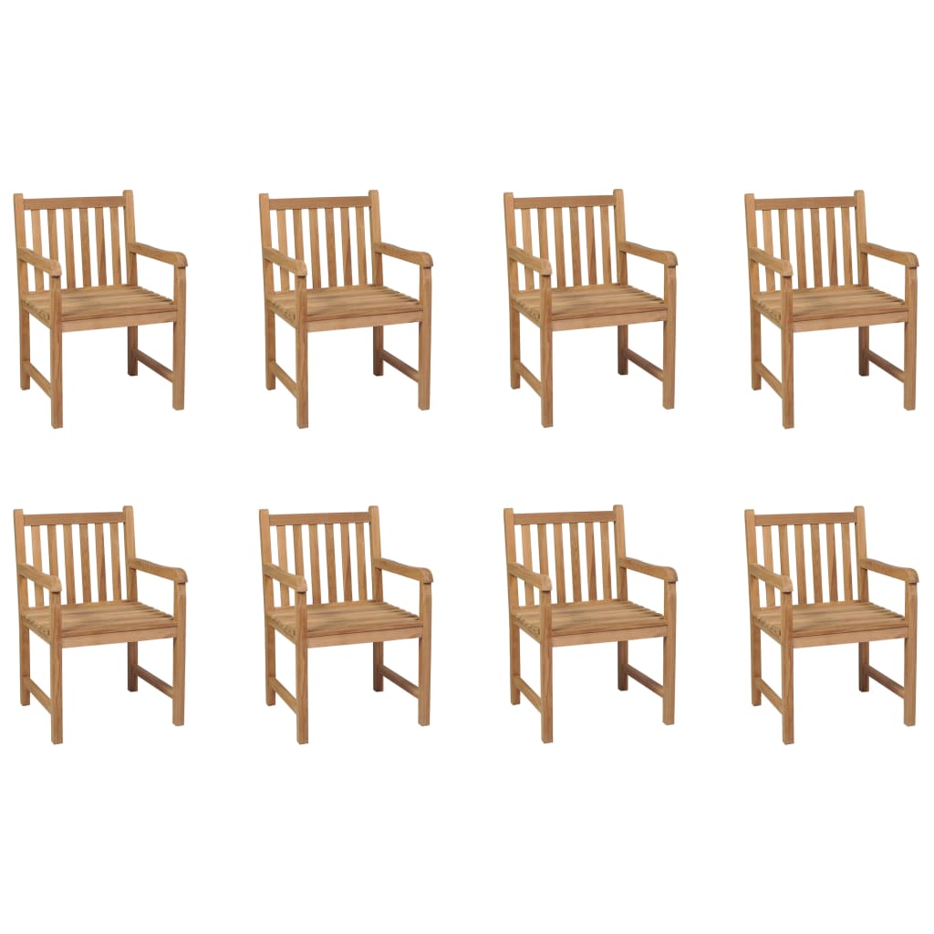 Cadeiras de exterior 8 pcs madeira de teca maciça