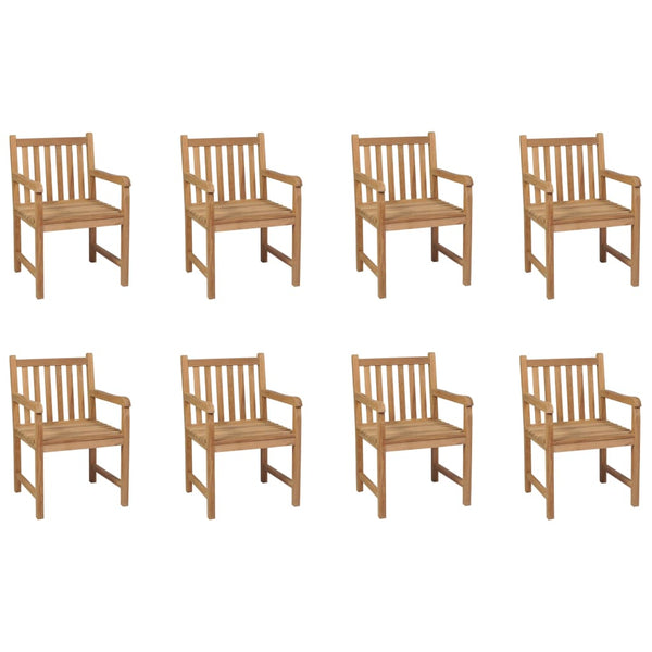 Cadeiras de exterior 8 pcs madeira de teca maciça
