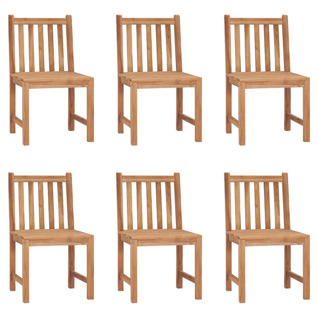Cadeiras de jardim 6 pcs madeira de teca maciça