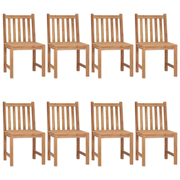 Cadeiras de jardim 8 pcs c/ almofadões madeira de teca maciça
