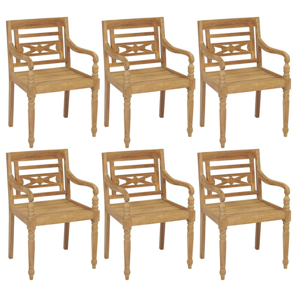 Cadeiras Batávia 6 pcs madeira de teca maciça