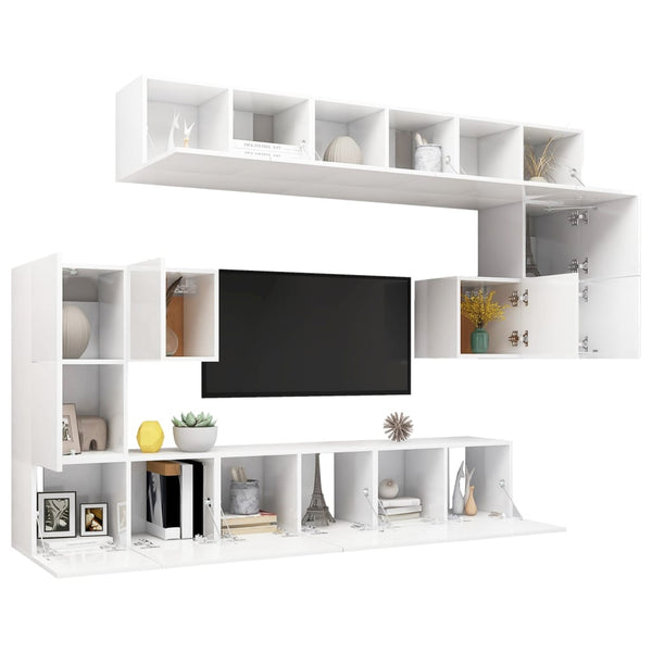 10 pcs conjunto de móveis de TV contraplacado branco