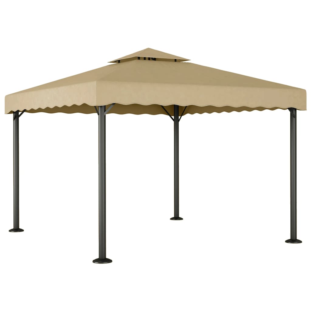 Gazebo 3x3 m alumínio e aço cinzento-acastanhado