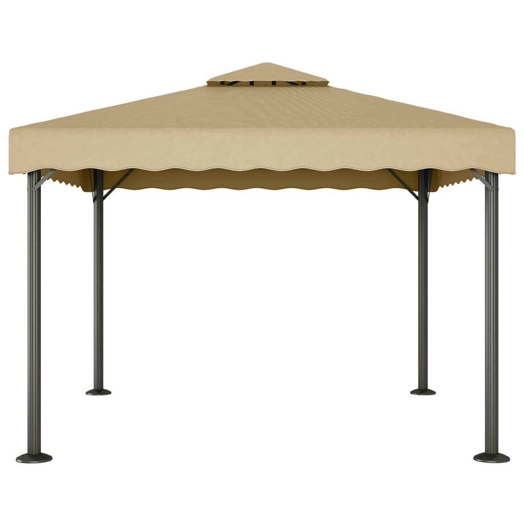 Gazebo 3x3 m alumínio e aço cinzento-acastanhado