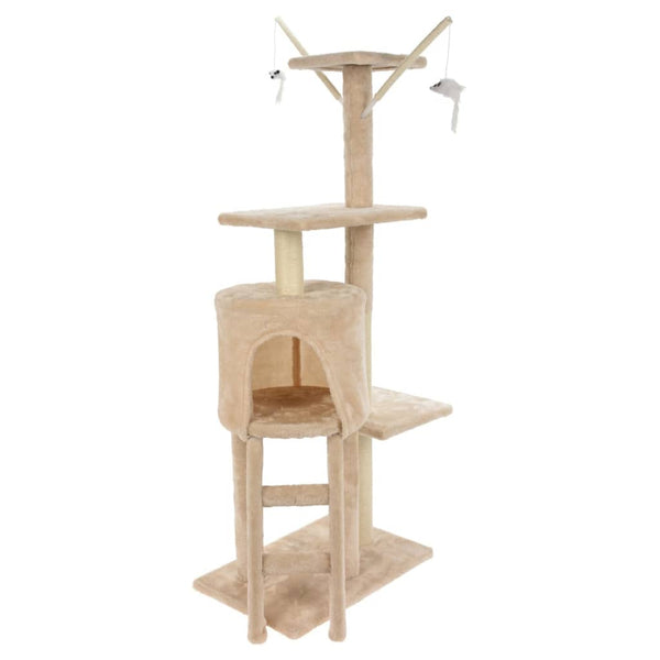 Pets Collection Torre arranhadora para gatos 45x30x110 cm bege