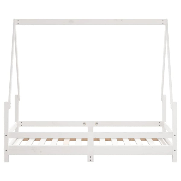 Estructura de cama infantil 80x160 cm pino macizo blanco