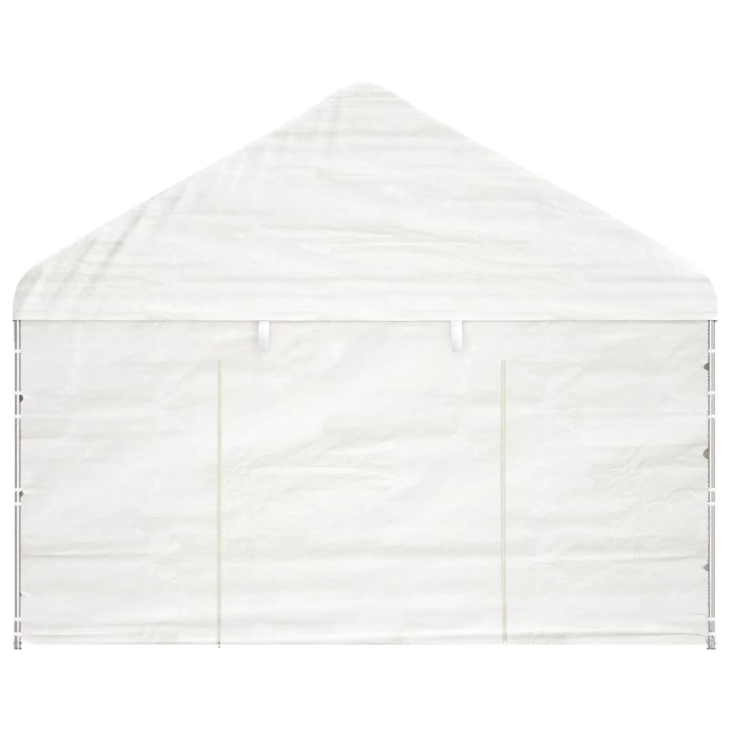 Gazebo com telhado 4,08x2,23x3,22 m polietileno branco